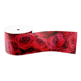 Ruban Gros-grain Roses rouges