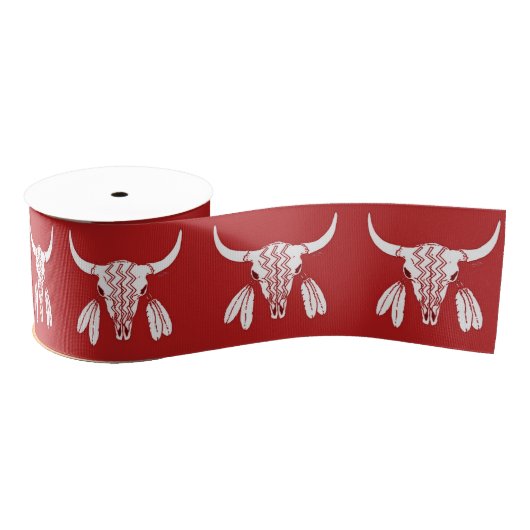 Ruban Gros-grain Rouge Ghost Dance Buffalo bobine ruban (Bobine)