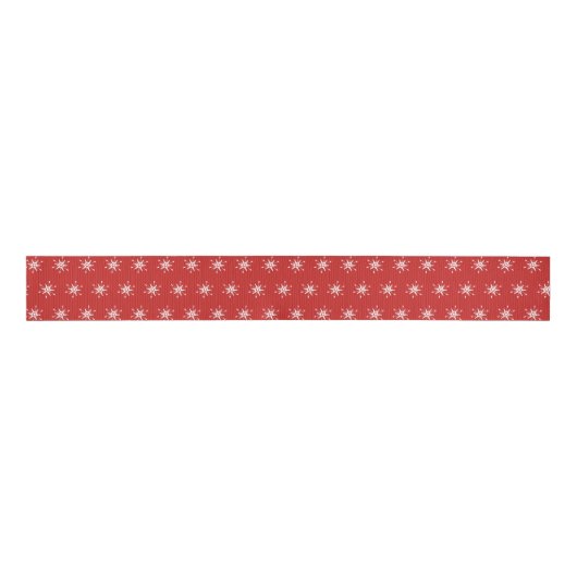 Ruban Gros-grain Rouge Mini Flocon de Neige de Noël (Devant)