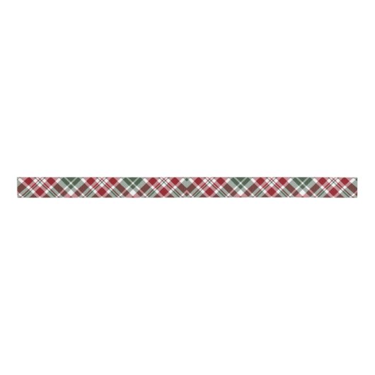 Ruban Gros-grain Rouge Vert Diagonal Blanc Plaid 1,5 Pouce (Devant)
