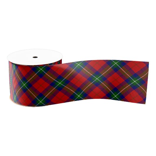 Ruban Gros-grain Routhven tartan rouge vert bleu plaid (Bobine)