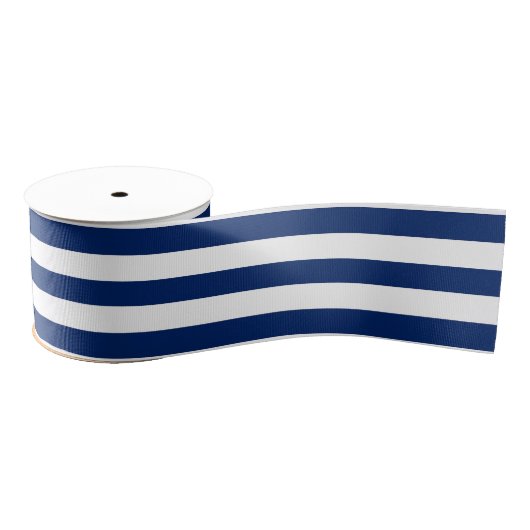 Ruban Gros-grain Royal Blue and White Stripes (Bobine)
