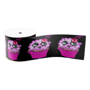 Ruban Gros-grain Ruban Cupcake Rose Cute (Étroit, Personnalisé)