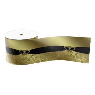 Ruban Gros-grain Ruban d'anniversaire de mariage d'or
