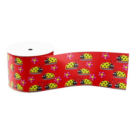 Ruban Gros-grain ruban décoratif enfants ladybugs (Bobine)