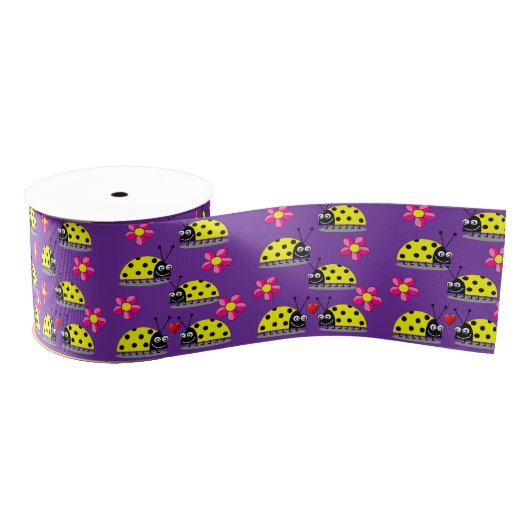 Ruban Gros-grain ruban décoratif enfants ladybugs (Bobine)