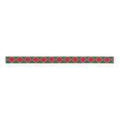Ruban Gros-grain Ruban d'impression Diamant Arlequin Rouge et Vert (Devant)