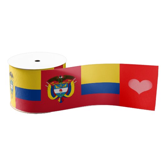 Ruban Gros-grain Ruban Drapeau Colombien, Emblème, Coeur, Colombie (Bobine)