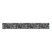 Ruban Gros-grain Ruban floral boho bleu marine (Devant)