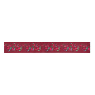 Ruban Gros-grain Ruban floral de Wassail rouge profond