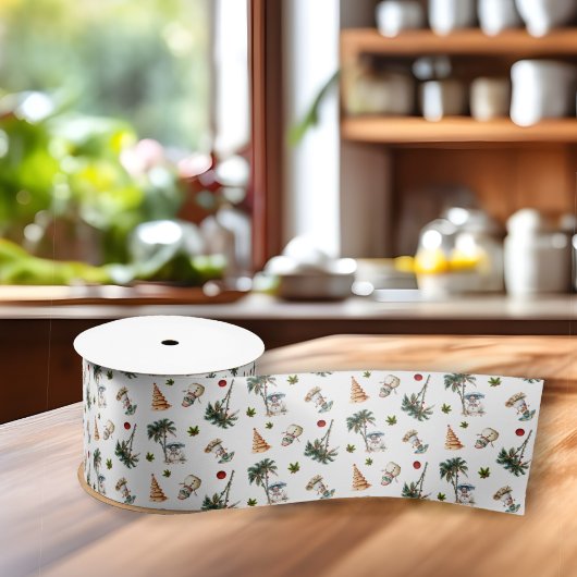 Ruban Gros-grain Ruban Motif de Noël Chaleureux