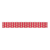 Ruban Gros-grain Ruban rouge motif d'edelweiss (Devant)