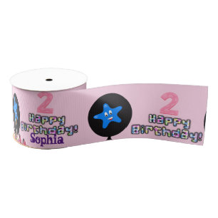 Ruban Gros-grain Ruban, Ruban d'Anniversaire #2, Joyeux 2e Annivers