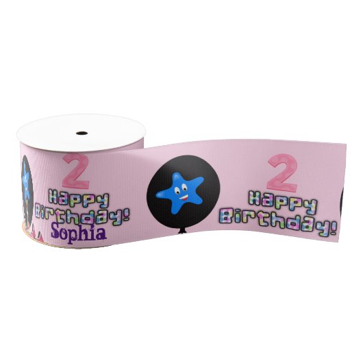 Ruban Gros-grain Ruban, Ruban d'Anniversaire #2, Joyeux 2e Annivers (Bobine)