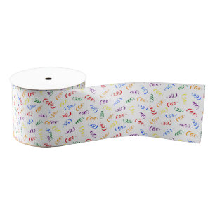 Ruban Gros-grain Rubans de curling d'anniversaire arc-en-ciel