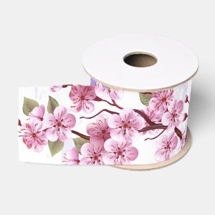 Ruban Gros-grain Sakura rose sur la peinture Arrière - plan