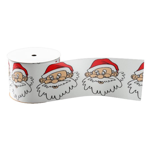 RUBAN GROS-GRAIN SANTA CLAUS FACE (Bobine)