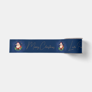 Ruban Gros-grain Script Blue Red Gold Santa Claus Élégant Noël