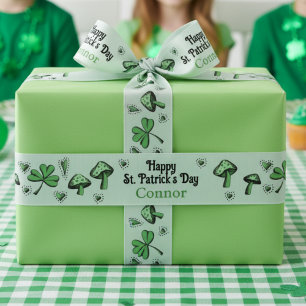 Ruban Gros-grain Shamrock vert neutre pour les femmes Coeur et cham