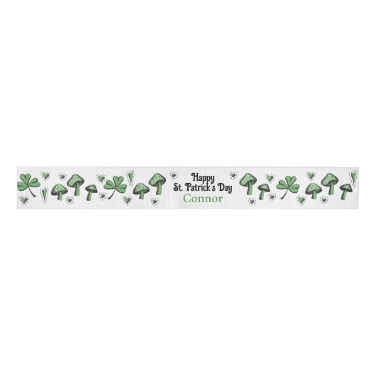 Ruban Gros-grain Shamrock vert neutre pour les femmes Coeur et cham (Devant)