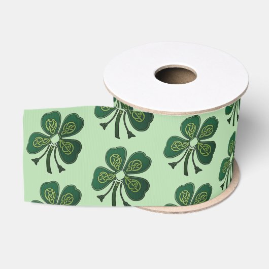Ruban Gros-grain Shamrocks verts 2025 (Bobine)