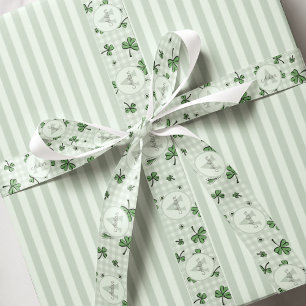 Ruban Gros-grain Shamrocks verts monographiés par sexe