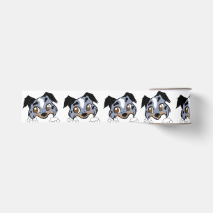 Ruban Gros-grain Shetland Sheepdog Blue Merle Tri Regardant Dessin