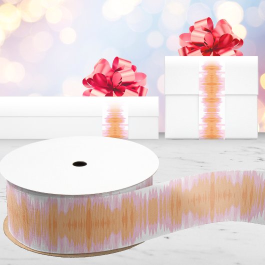 Ruban Gros-grain Shimmer Ikat in Pink and Orange