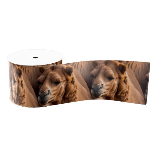 Ruban Gros-grain simple chameau désert motif moderne (Bobine)