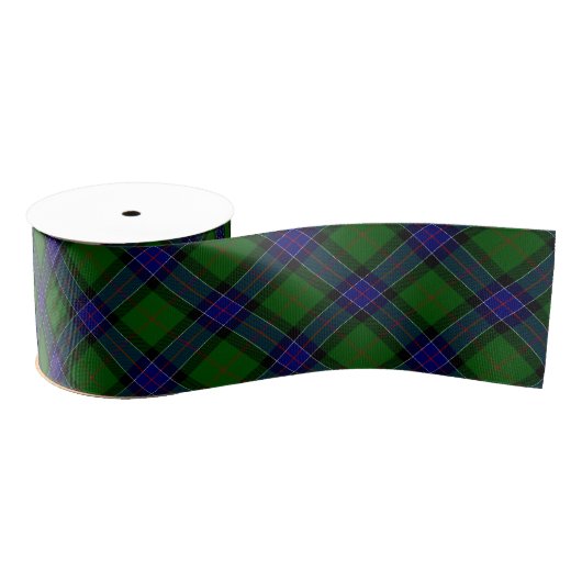 Ruban Gros-grain Sinclair tartan bleu vert plaid (Bobine)