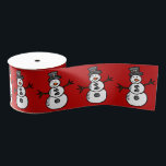 Ruban Gros-grain Snowman<br><div class="desc">Illustration pour Christmas with cute,  smiley snowman decoration. C'est possible to change the background color and to add different one to the design with your choice.</div>