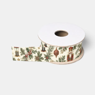 Ruban Gros-grain Soldat Casse-Noisette de Noël Vintage Floral