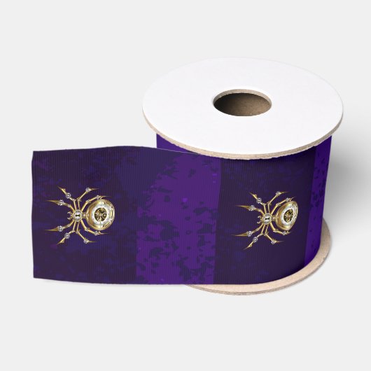 Ruban Gros-grain Spider Steampunk sur Arrière - plan pourpre (Bobine)