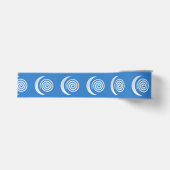 Ruban Gros-grain Spirale de lune d'argent sur bleu profond (Devant)