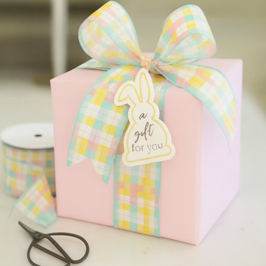 Ruban Gros-grain Spring Plaid Pastel Pink Blue Yellow