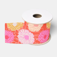 Style Retro Dahlia motifs floraux rouge rose