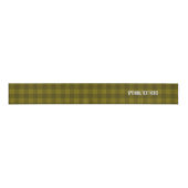 Ruban Gros-grain Superbe Plaid vert olive - Votre Nom / Salutation (Devant)