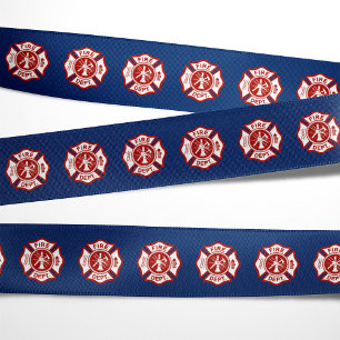 Ruban Gros-grain Symbole croix de Malte Marine Motif