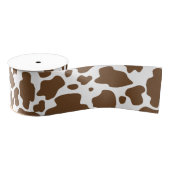 Ruban Gros-grain Taches de vache marron motif faux cuir de vache (Bobine)