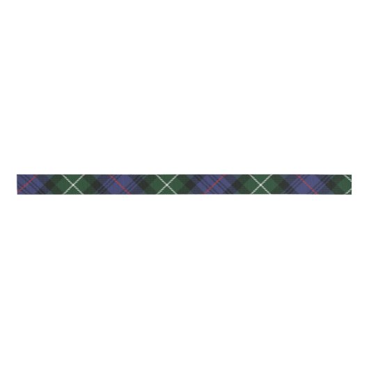 Ruban Gros-grain Tartan classique rustique vert plaid (Devant)