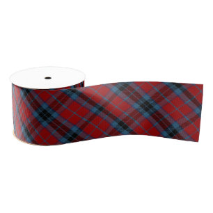 Ruban Gros-grain Tartan MacTavish rouge et bleu plaid