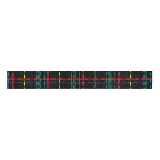 Ruban Gros-grain Tartan Plaid Motif, Vert, (Devant)