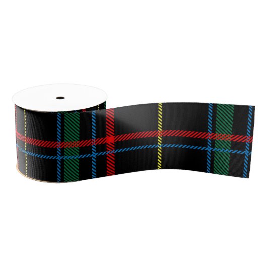 Ruban Gros-grain Tartan Plaid Motif, Vert, (Bobine)