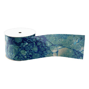 Ruban Gros-grain Texture de marbre vert Turquoise bleu