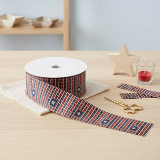 Ruban Gros-grain Thème patriotique américain vintage Stars and Stri