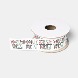 Ruban Gros-grain Tuiles de Mahjong #1 - Conçues pour 1,5” 