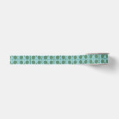 Ruban Gros-grain Vert Rétro et pois turquoise (Devant)
