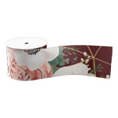 Ruban Gros-grain Vin de Rose de jardin géométrique de 3" Grosgrain (Bobine)