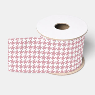 Ruban Gros-grain Vintage Retro Houndstooth Motif rose