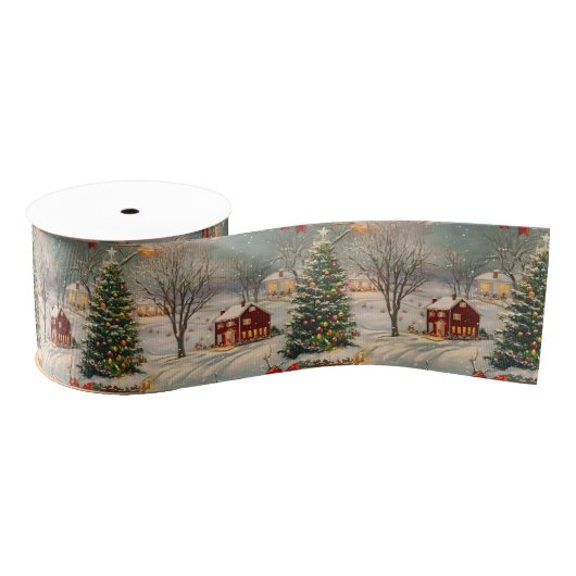 Ruban Gros-grain Vintage Rustic Christmas Holiday (Bobine)